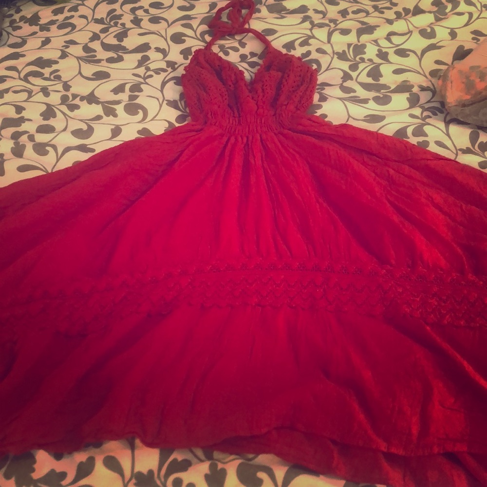 Handmade knit stretch halter dress from Argentina